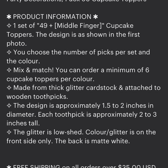 50th Birthday Party Decor Bundle, T-shirt and cupcake toppers - Picture 6 of 6